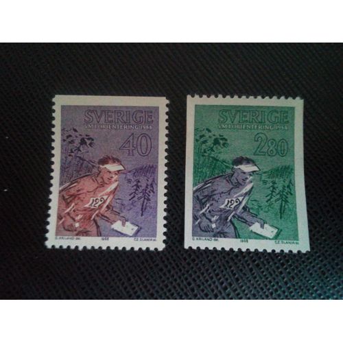 Timbre Suede Yt 599 A - 600 Séries: Wc D'orientation 1968 ( 031105 )