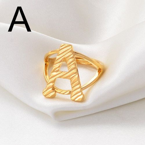 Bague De A Z Lettres Pour Femmes Et Filles, Couleur Or, Initiales Africaines, Bijoux Anglais Redimensionnables, Alphabet, Bague Arabe #241206