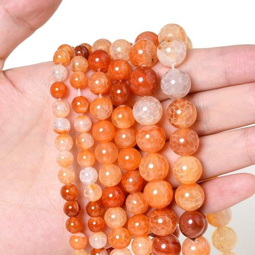 Perles Rondes En Pierre Naturelle, Agate Orange, Onyx, Pour La Fabrication De Bijoux, Bracelet, Collier, Breloque, 4/6/8/10/12 Mm, Vente En Gros