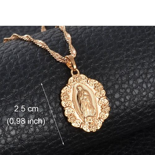 Colliers De La Vierge Marie Pour Femmes Et Filles, En Or Rose, Bijoux D'église Catholique, Ornements Gothiques #013304