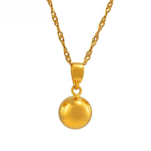 Collier Avec Pendentif Boule De Couleur Or Pour Femmes Et Filles, Perles Rondes, À La Mode, Bijoux Pour Filles