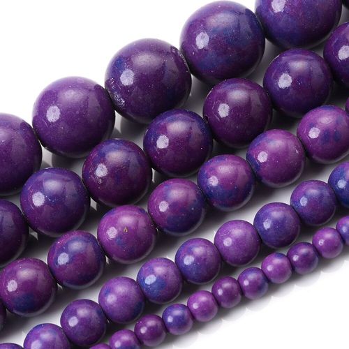 Perles Rondes En Pierre Naturelle Colorée, Violet Foncé, Pour La Fabrication De Bijoux, Breloques De Bracelet, Accessoires 4/6/8/10/12mm