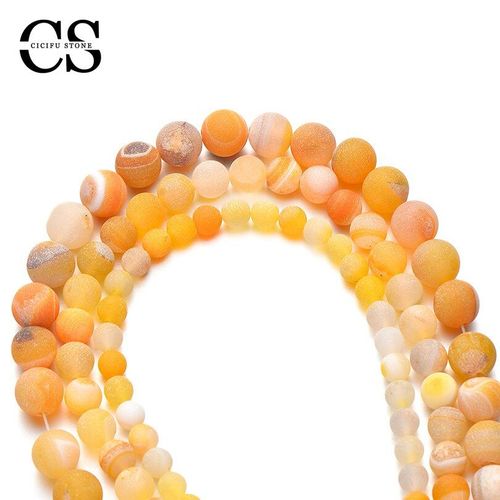 Perles D'agates Mates Orange 4/6/8/10mm, Rondes, En Pierre Naturelle, Pour La Fabrication De Bijoux, Accessoires Pour Colliers Et Bracelets