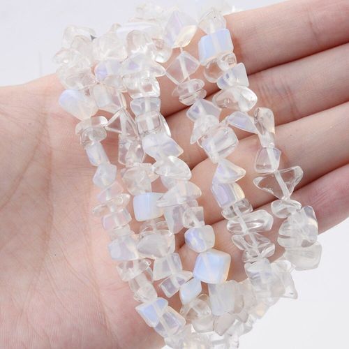 Perles En Opale Blanche, Pierre Naturelle Irrégulière, Pour La Fabrication De Bijoux, Bracelet À Breloques, Collier, Boucles D'oreilles, Accessoires, 15 Pouces/Brin