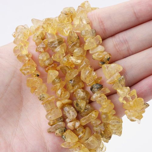 Perles De Pierre Naturelle En Cristal Jaune, Irrégulier, Pour La Fabrication De Bijoux, Bracelet, Boucles D'oreilles, 15 Pouces/Brin