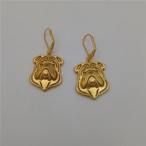 Boucles D'oreilles Bouledogue Anglais Pour Femmes, Bijoux Tendance, Couleur Or Argent, Majordome, Université, Nouvelle Collection