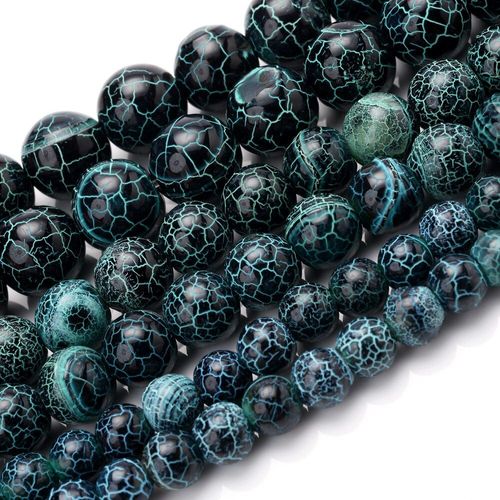 Perles En Pierre D'agates Oxydées Vertes Naturelles, Rondes, Amples, Pour La Fabrication De Bijoux, Accessoires De Bracelet À Breloques, Diy, 6/8/10mm