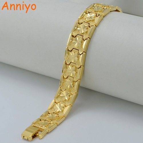 Bracelet À Fleurs En Laiton Doré Pour Femmes, Chaîne À Main Tendance, Bijoux Éthiopiens, Cadeau Africain, 18.5cm, #001707