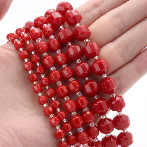 Perles En Pierre De Corail Rouge Naturelle En Forme D'olive, Pour La Fabrication De Bijoux, Breloques, Bracelet, Collier, Accessoires, 6/8/10mm