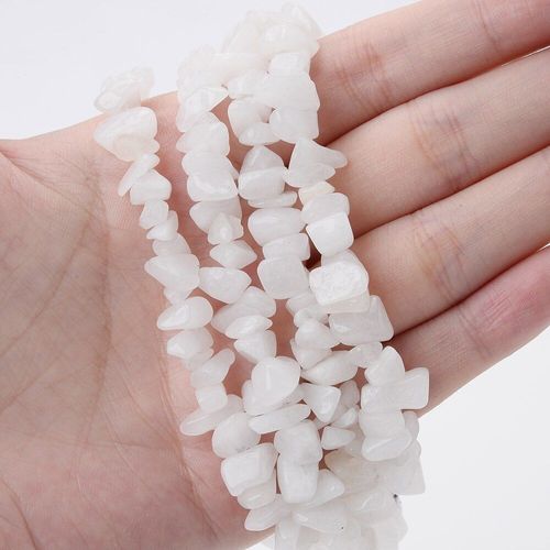 Perle En Pierre Naturelle Blanche Jades, Irrégulier, Pour La Fabrication De Bijoux, Bracelet À Breloques, Collier, Boucles D'oreilles, Accessoires, 15 Pouces/Brin, Diy