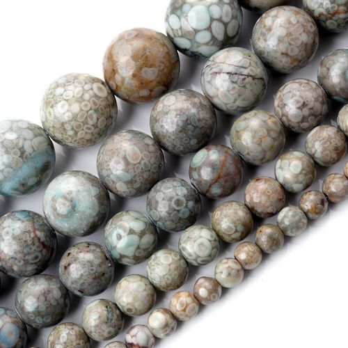 Jades En Pierre Naturelle De Corail Bleu, Perles Rondes Amples Pour La Fabrication De Bijoux, Accessoires De Bracelet À Breloques, 4/6/8/10/12mm