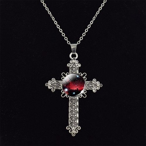 Collier Croix Couleur Argent 2020, Cabochon En Verre Transparent, Bijoux, Pendentif Cadeau Pour Femmes Et Hommes, Vente En Gros, Livraison Directe