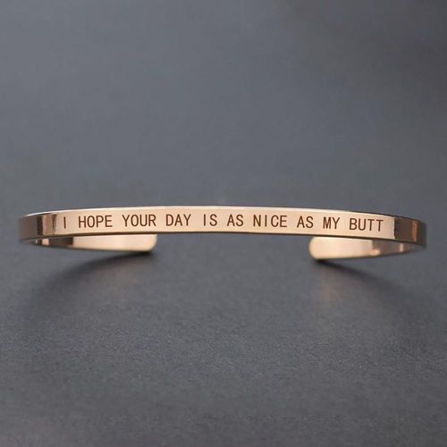 Bracelet En Or Rose Avec Inscription ""Je T'aime Mille Fois"", Pour Couple Et Amis