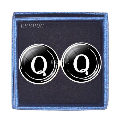 Boutons De Manchette En Métal Et Verre Avec 26 Lettres De L'alphabet, Cabochon En Alliage De Verre, Bijoux Pour Hommes, Cadeau, Livraison Directe, Vente En Gros, A Z