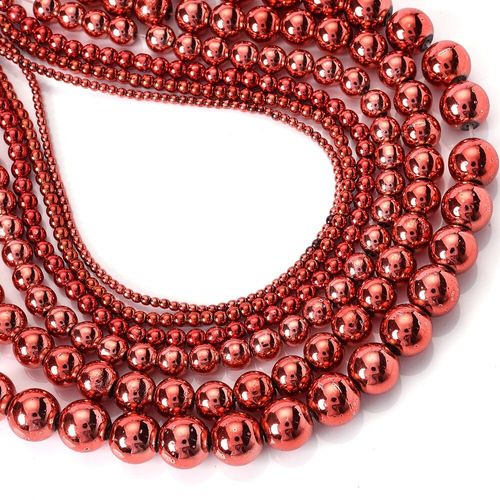 Perles Rondes En Pierre Naturelle Rouge Hématite, Pour La Fabrication De Bijoux, Collier, Accessoires 2/3/4/6/8/10mm