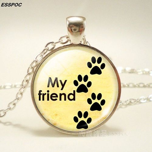 Collier De Chien Teckel Noir, Patte De Chien En Verre, Pendentif Cabochon, Accessoires De Mode Pour Femmes, Amoureux Des Chiens, Cadeau
