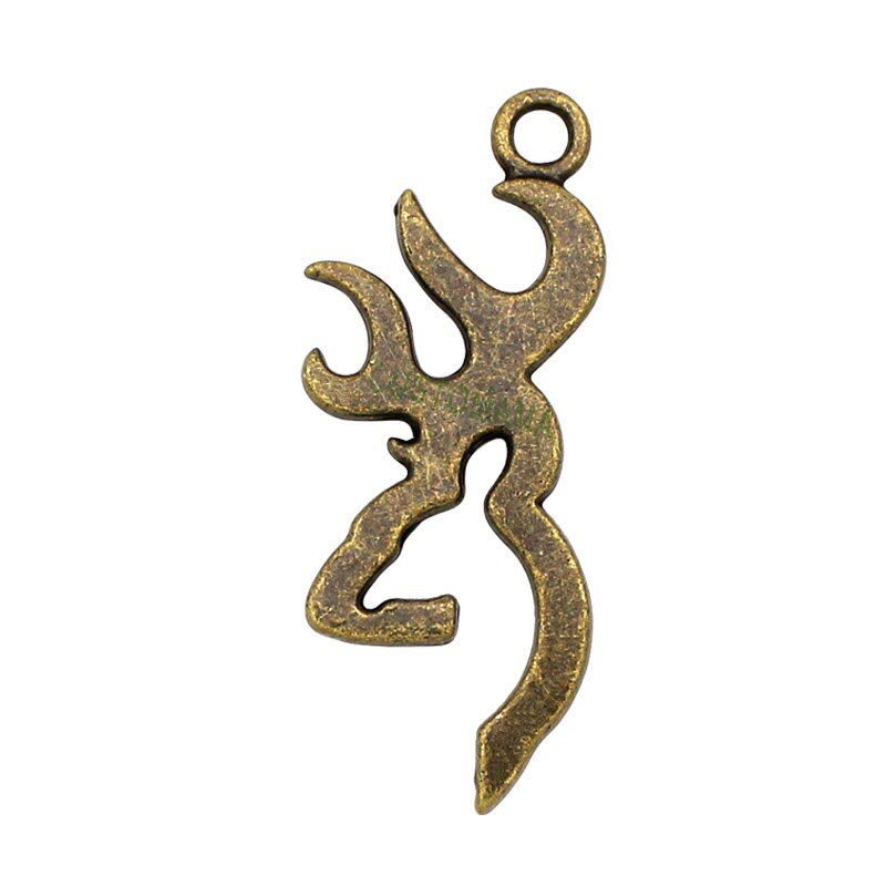 25 Breloques En Forme De Tête De Cerf, Pendentifs À Breloques Antiques En Bronze En Bois De Cerf, 45x18mm