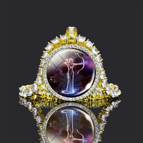 Pendentif En Zircon Cubique Pour Femmes, 12 Signes Du Zodiaque, Dôme En Verre, Constellation, Collier, Bijoux À La Mode, Gemini, Cancer, Cadeau D'anniversaire