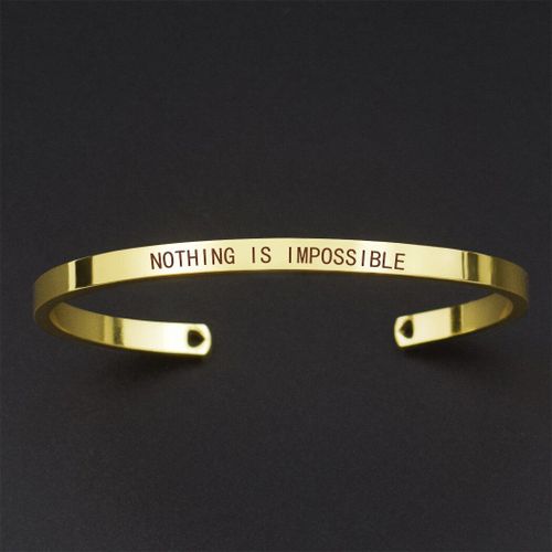 Bracelet Manchette Doré Pour Femmes Et Hommes, Bijoux Cadeaux, Graver Des Lettres, Citation Je T'aime Trois Mille Fois