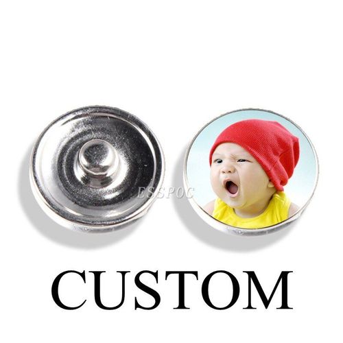 Cabochon En Verre Photo Personnalisé 18mm, 1 Pièce, Boutons À Pression, Bricolage, Bijoux À Personnaliser, Bracelet À Breloques Fait À La Main, Fournitures Artisanales