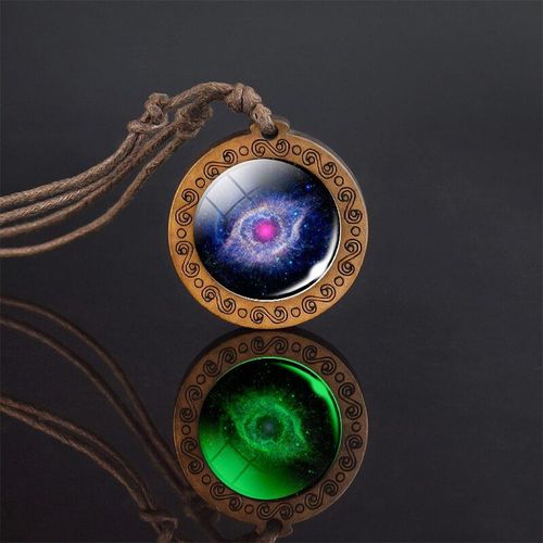 Collier En Bois Lumineux Pour Femmes, Bijou Fait À La Main, Accessoire De Galaxie, Nébuleuse Et Planète, Vente En Gros, 2021