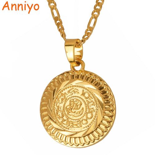 Pendentifs Et Colliers En Métal Arabe Pour Hommes Et Femmes, Couleur Or, Bijoux Du Moyen Orient, Collier Africain, Meilleurs Cadeaux #091706