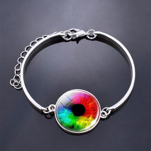 Bracelet ¿Il Arc En Ciel Fait À La Main En Cuir Noir Marron, Bijoux Pour Femmes Et Hommes, Accessoires Cabochon En Verre Transparent