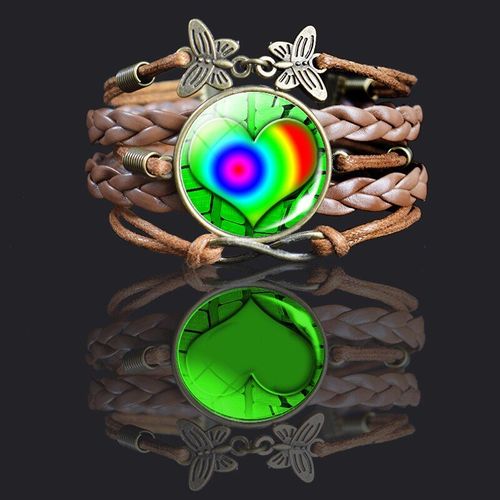 Bracelet Lumineux Fait À La Main, Cabochon En Verre Transparent, Cool, C¿Ur, Photo, Lueur Dans La Nuit, Cadeaux Pour Femmes Et Hommes, Tendance 2021