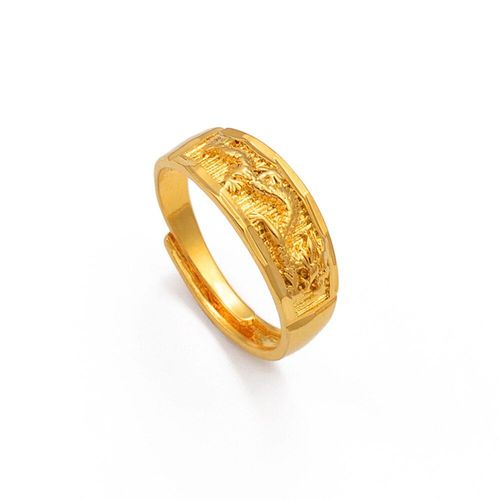 Bague Dragon Couleur Or Pour Homme Et Femme, Anneau Redimensionnable, #122125, Vente En Gros