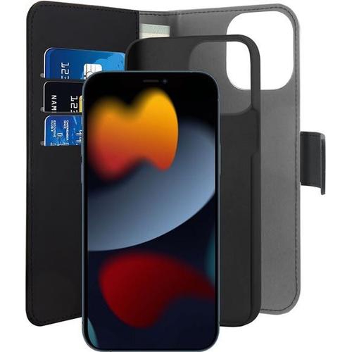 Folio Coque Magnétique 2 En 1 Noir Pour Iphone 13 Pro Max Puro