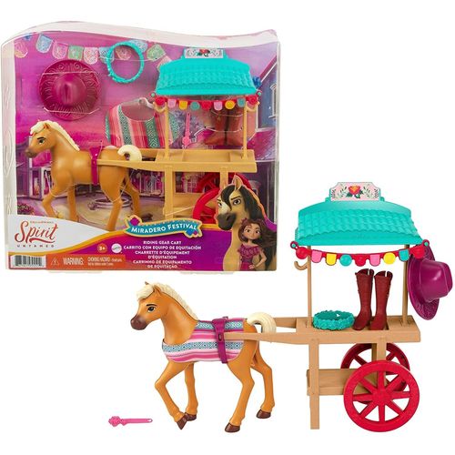 ​Spirit L'indomptable, Coffret Miradero Carriole DÉquipement Équestre Avec Figurine Poney Et Accessoires Fidèles Au Film, Jouet Pour Enfant, Gxf70