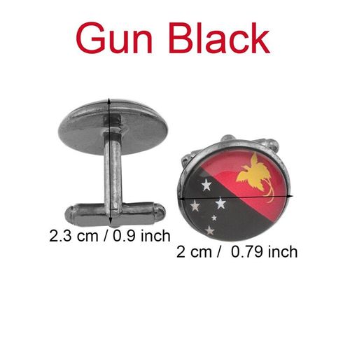 Boutons De Manchette Drapeau De La Guinée Pour Hommes, Costume D'affaires, Bronze Et Pistolet, Noir, Bijoux Png, Vente En Gros, #000150
