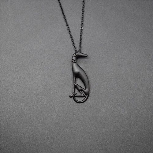 Collier En Forme De Chien Gris Italien Pour Femmes, Pendentif Vintage, À La Mode, Bijoux Sloughi, Gris Espagnol, Fouet, Nouvelle Collection