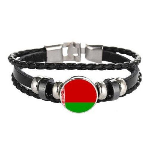 Bracelets En Cuir Pour Hommes Et Femmes, Nouvelle Mode, Drapeau De La Biélorussie