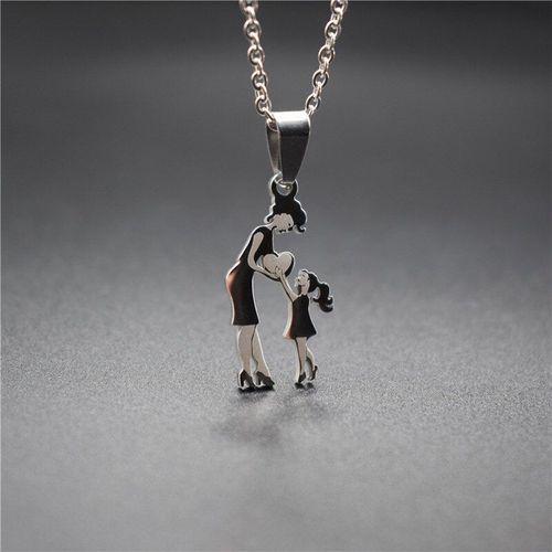 Collier Avec Pendentif En Forme De C¿Ur Pour Maman Et Fille, Mignon, En Acier Inoxydable, Bijoux Pour La Famille, Maman Et Fille