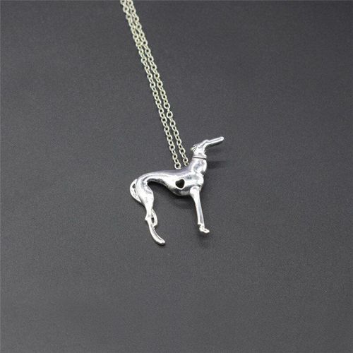 Collier En Forme De Chien Gris Italien Pour Femmes, Pendentif Vintage, À La Mode, Bijoux Sloughi, Gris Espagnol, Fouet, Nouvelle Collection