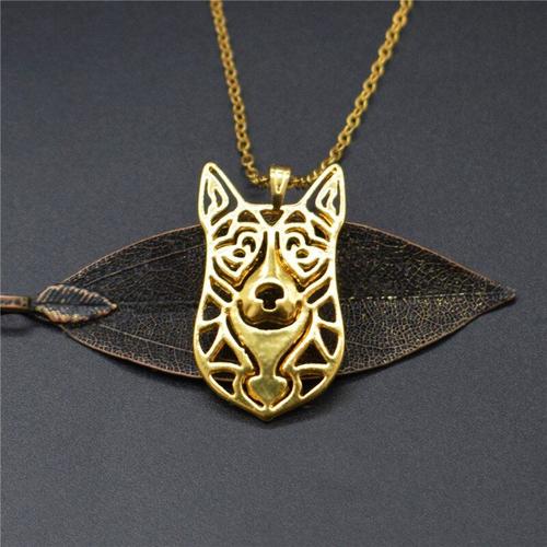 Collier À Breloques Akita En Métal Pour Femmes, 4 Couleurs, Pendentif Américain