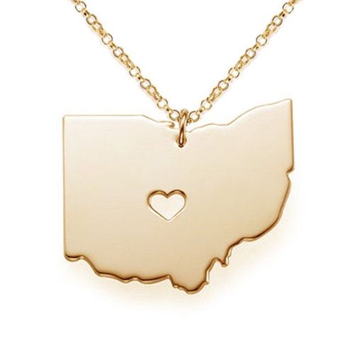 Collier Doré Et Argenté Avec Pendentif Carte De L'océan, En Acier Inoxydable, Bijou Commémoratif