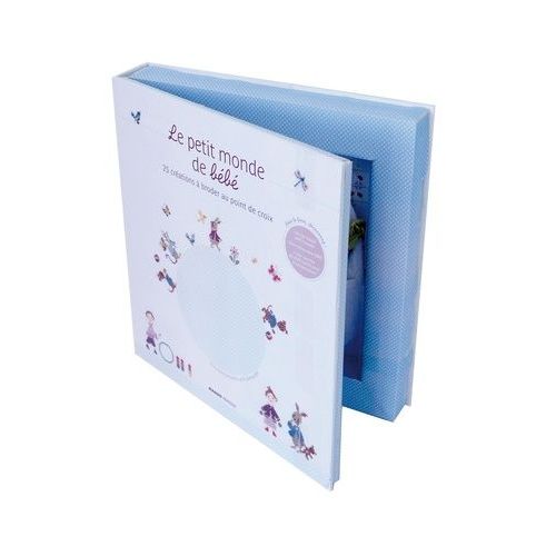 Coffret Le Petit Monde De Bebe 25 Creations A Broder Au Point De Croix 1 Livre 3 Echevettes Et Un Bavoir Rakuten