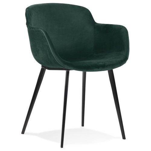 Chaise Avec Accoudoirs 'armada' En Velours Vert