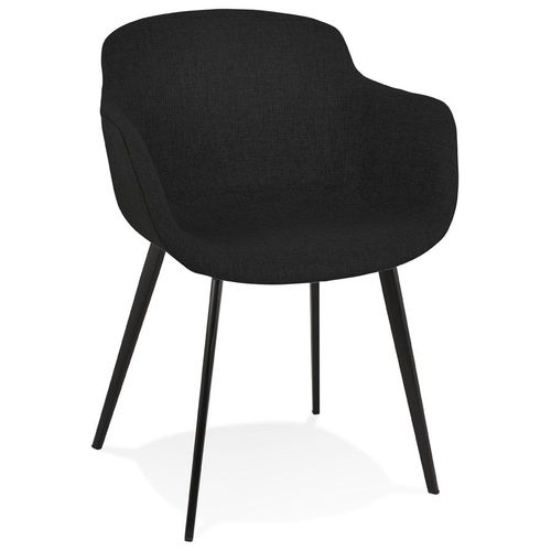 Chaise Avec Accoudoirs 'riga' En Tissu Noir