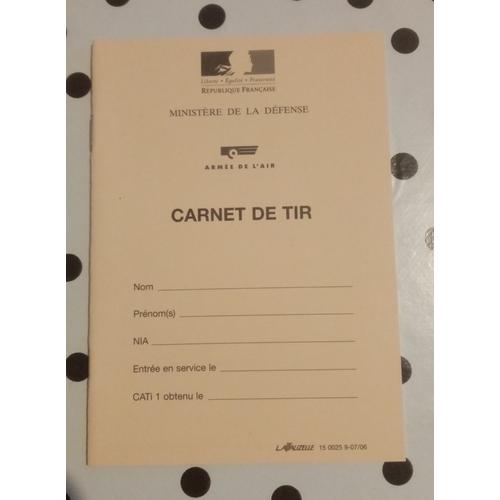 Carnet De Tir Armée Française Neuf
