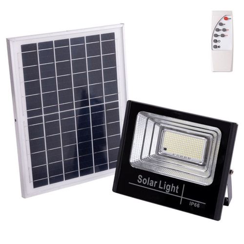 Projecteur Solaire Led 100 W 6 500 K Panneau : 6 V/12 W Batterie : 3,2 V/8 000 Mah Télécommande [Ho-Solarfl-100w-01]