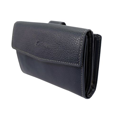 Porte monnaie KATANA en cuir grainé réf 953109 bleu marine (10 coul. disp.)