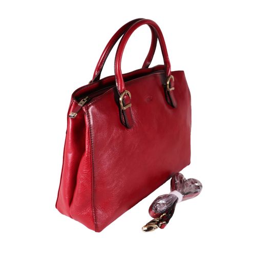 Sac KATANA porté main + bandoulière en cuir réf 82534 rouge foncé (3 couleurs disponible)