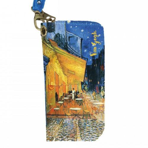 Portefeuille zippé créateur 'Vincent Van Gogh' multicolore (Terrasse de café le soir) - 165x90x25 mm