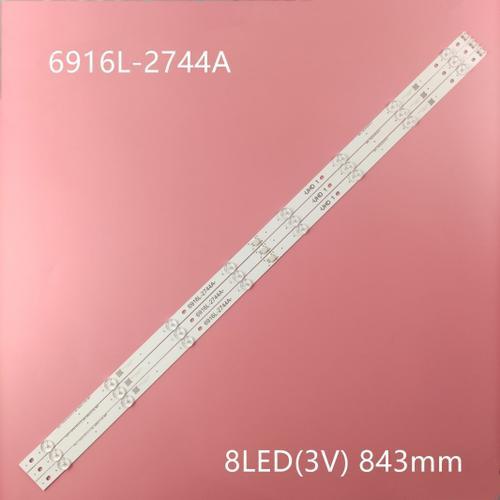 Kit bandes LED tv pour LG TV, 3 pièces, 43UH603V 43UH610A 43UH6030 UD LC430DGE FJ M2 6916L 2744A UHD 1 43 V16.5 ART3 100% Rev0.1 1, 2744 Nipseyteko