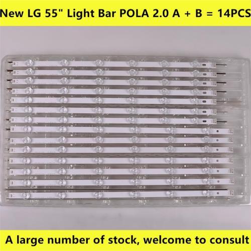 14 pièces/ensemble bande LED tv pour LG innotek Pola2.0 55 ""LG 55LA6200-CN 55LN5400-CN 55LA6200-CN 55LN575S-ZE 55LN5758-ZE 55LN570V-ZE Nipseyteko