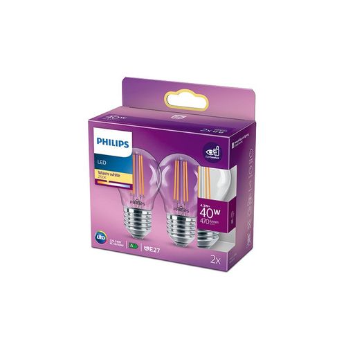 Pack 2 Ampoule Led Philips E27 P45 4.3w 470lm 2700k [Ph-929001890557]