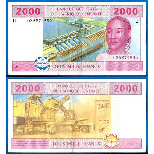 Banque Des Etats De L Afrique Centrale 2000 Francs 2002 Lettre U Cameroun